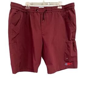 Homerun Fishing Shorts Size 44 Lightweight Burgundy Elastic Waist